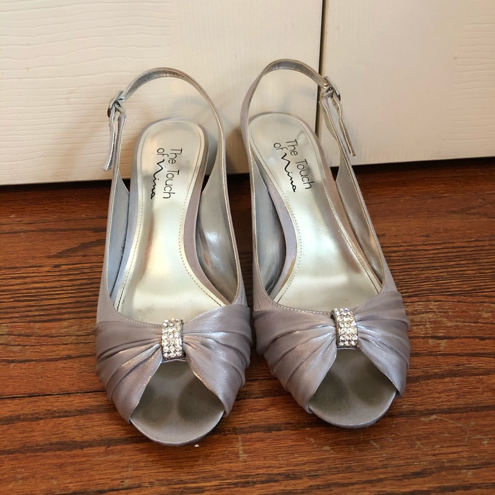 Silver Kitten Heels